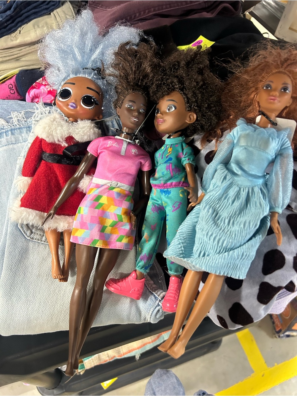 Barbie Dolls Lot with Pink, Red, Blue, Teal and Multicolor Outfits